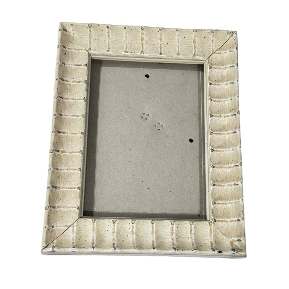 Textured Neutral 5x7 Picture Frame Rustic Cream Distressed Decor